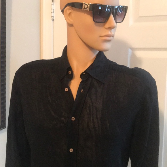 Versace Other - 💎Versace Sheer Animal Print Mens Shirt US:L
